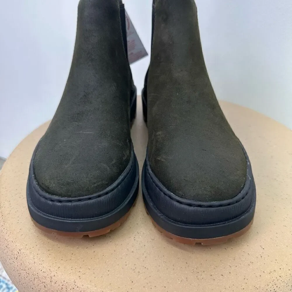 Camper Men’s Brutus Trek MICHELIN Green Gray Nubuck Leather Slip On Ankle Boots